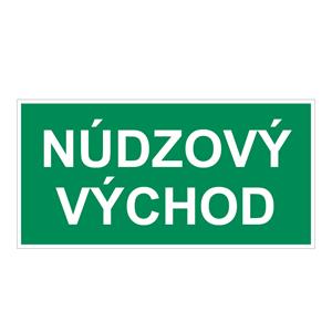 Núdzový východ - bezpečnostná tabuľka, plast 2 mm 300x150 mm