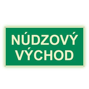 Núdzový východ - fotoluminiscenčná tabuľka, plast 2 mm s dierkami 300x150 mm