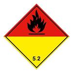 Organický peroxid nebezpečenstvo požiaru č 5.2, samolepka 100x100 mm