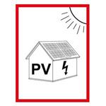 Označenie FVE na budove - PV symbol - bezpečnostná tabuľka, plast 0,5 mm (A6) 105 x 148 mm