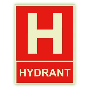 Označenie hydrantu - fotoluminiscenčná tabuľka, plast 1 mm 200x150 mm