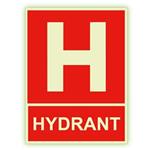 Označenie hydrantu - fotoluminiscenčná tabuľka, plast 1 mm 200x150 mm