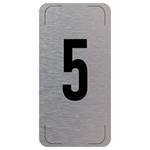 Označenie podlažia - číslo 5, hliníková tabuľka, 300 x 150 mm