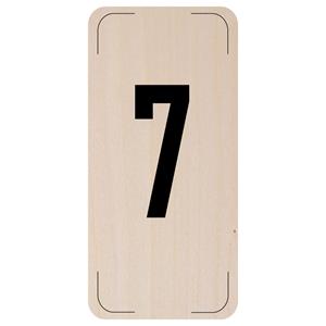 Označenie podlažia - číslo 7, drevená tabuľka, 300 x 150 mm