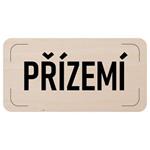 Označenie podlažia - Prízemie, drevená tabuľka, 300 x 150 mm