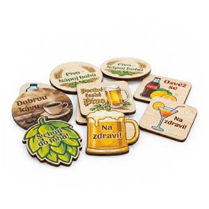 Pivné podtácky drevené jednostranná tlač - na zákazku