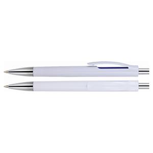 Plastové guľôčkové pero Porlanka - biela / modrá