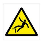 Pozor nebezpečenstvo pádu-symbol,plast 1mm,210x210mm