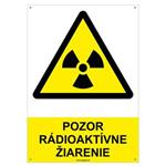 Pozor, rádioaktívne žiarenie - bezpečnostná tabuľka s dierkami, plast 2 mm - A4