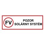 POZOR solárny systém - bezpečnostná tabuľka, plast 0,5 mm 150 x 50 mm