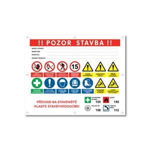 POZOR STAVBA 1 bezpečnostní banner - 100x80 cm