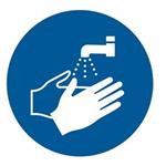 Príkaz umytí rúk - SYMBOL, samolepka 100x100