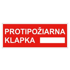 Protipožiarne klapka - bezpečnostná tabuľka s dierkami, plast 2 mm 210x80 mm