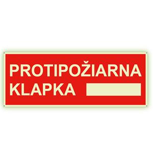 Protipožiarne klapka - fotoluminiscenčná tabuľka s dierkami, plast 2 mm 210x80 mm