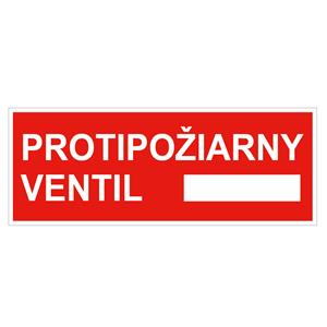 Protipožiarne ventil - bezpečnostná tabuľka, plast 2 mm 210x80 mm