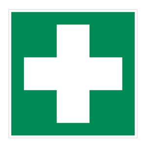 Prvá pomoc - ošetrovňa - označenie lekárničky - bezpečnostná tabuľka, plast 2 mm 300x300 mm