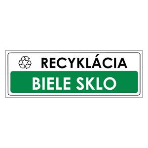 Recyklácia-Biele sklo,plast 1mm,290x100mm