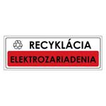 Recyklácia-Elektrozariadenia,plast 1mm,290x100mm