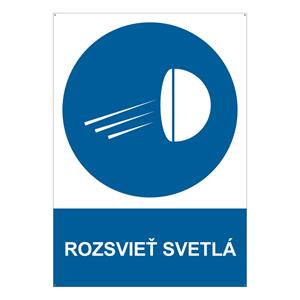 Rozsvieť svetlá - bezpečnostná tabuľka s dierkami, plast 2 mm - A4