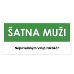 ŠATNA MUŽI, zelená, samolepka, 190x90 mm
