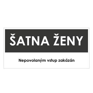 ŠATNA ŽENY, šedá, plast 2 mm 190x90 mm