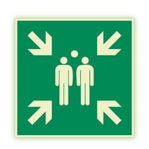 Shromaždiště - fotoluminiscenční tabulka, plast 1 mm 200x200 mm