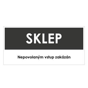 SKLEP, šedá, samolepka, 190x90 mm