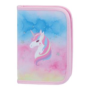 Školní penál klasik dvě chlopně Rainbow Unicorn