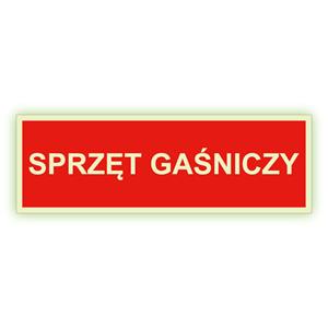 Sprzęt gaśniczy - fotoluminescencyjny znak, płyta PVC 2 mm 300x75 mm