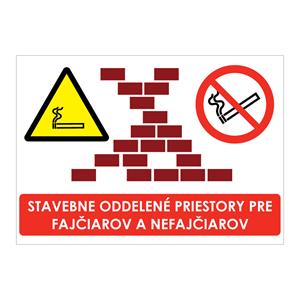 Stavebne oddelené priestory pre fajčiarov a nefajčiarov,plast 1mm,210x148mm