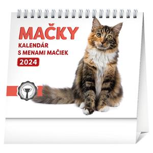 Stolní kalendář 2024 Mačky - s menami mačiek SK