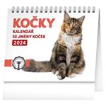 Stolový kalendár 2024 Mačky - s menami mačiek