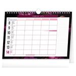 Stolový kalendár 2026 Fialové kvety - Týždenný plánovací