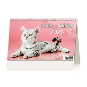Stolový kalendár 2026 - Kočky-Mačky