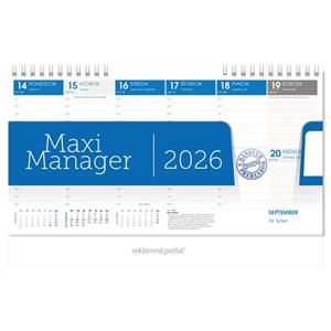 Stolový kalendár 2026 - Maximanager modrý slovenský