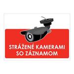 Strážené kamerami so záznamom-červený symbol,plast 2mm,210x148mm
