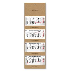 Štvormesačný kalendár Kvatro Kraft skládaný český 2027 - sivý