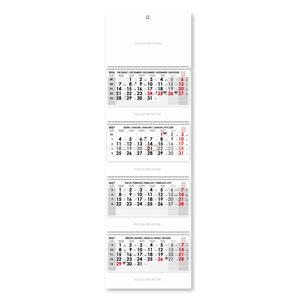 Štvormesačný kalendár Kvatro skládaný český so špirálou 2027 - sivý