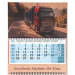 Trojmesačný kalendár Trio Kraft skládaný český so špirálou 2027 - modrý