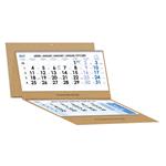 Trojmesačný kalendár Trio Kraft skládaný český so špirálou 2027 - modrý