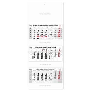 Trojmesačný kalendár Trio skládaný český 2025 - sivý