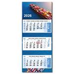 Trojmesačný kalendár Trio skládaný český 2026 - modrý