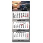 Trojmesačný kalendár Trio skládaný český 2027 - sivý