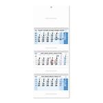 Trojmesačný kalendár Trio skládaný český so špirálou 2027 - modrý