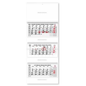 Trojmesačný kalendár Trio skládaný polský so špirálou 2026 - sivý