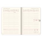 Týždenný diár 2026 A5 Twill - bordó-zlatá