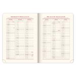 Týždenný diár 2026 A5 Twill - bordó-zlatá