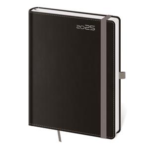 Týždenný diár B6 2025 Double Black