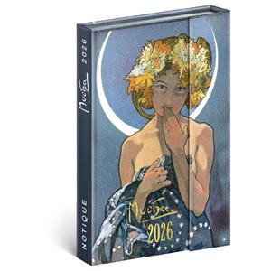 Týždenný magnetický diár 2026 B6 Alfons Mucha