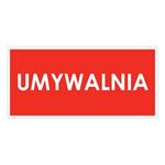 UMYWALNIA, naklejka 190x90 mm